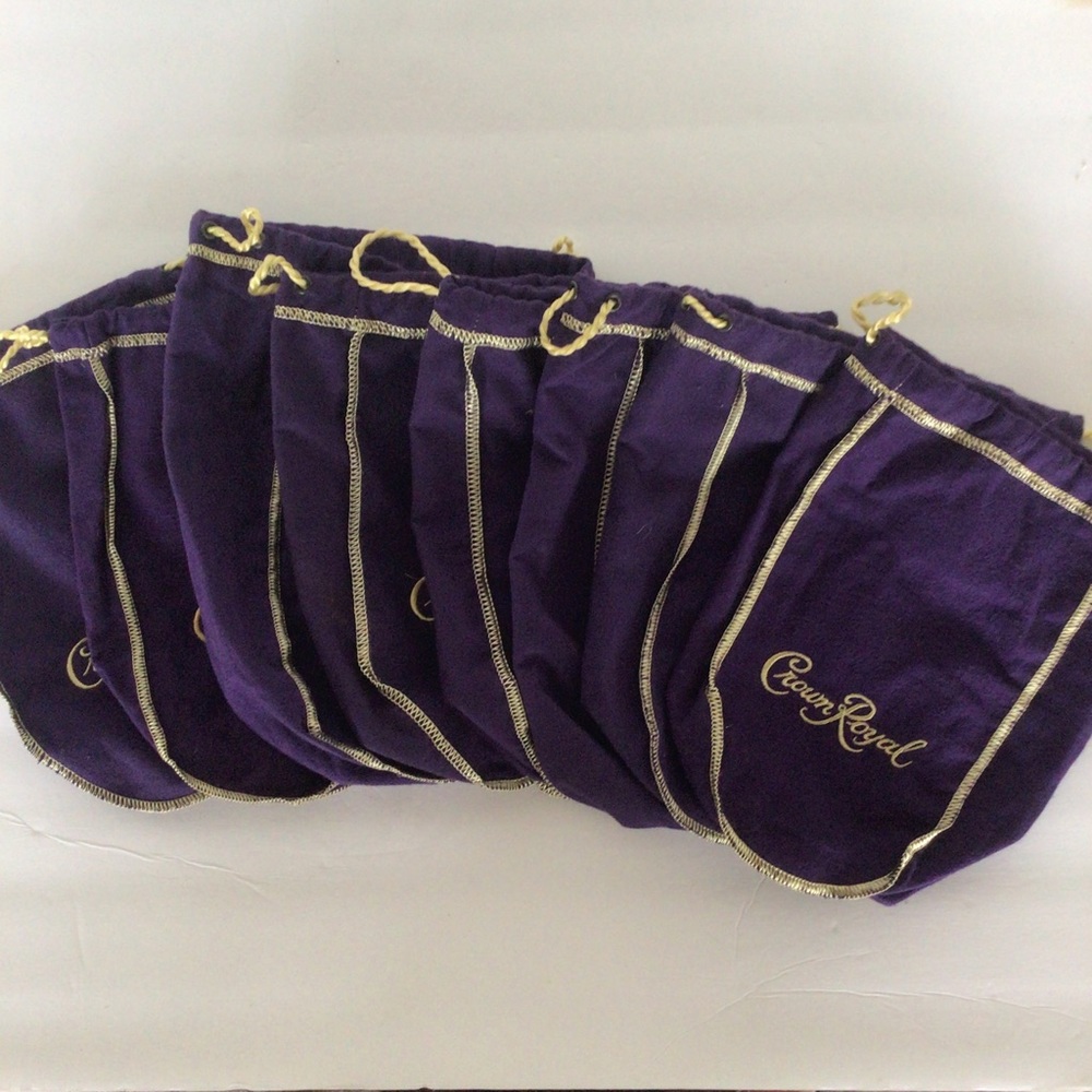 8 Crown Royal Drawstring Purple Bags